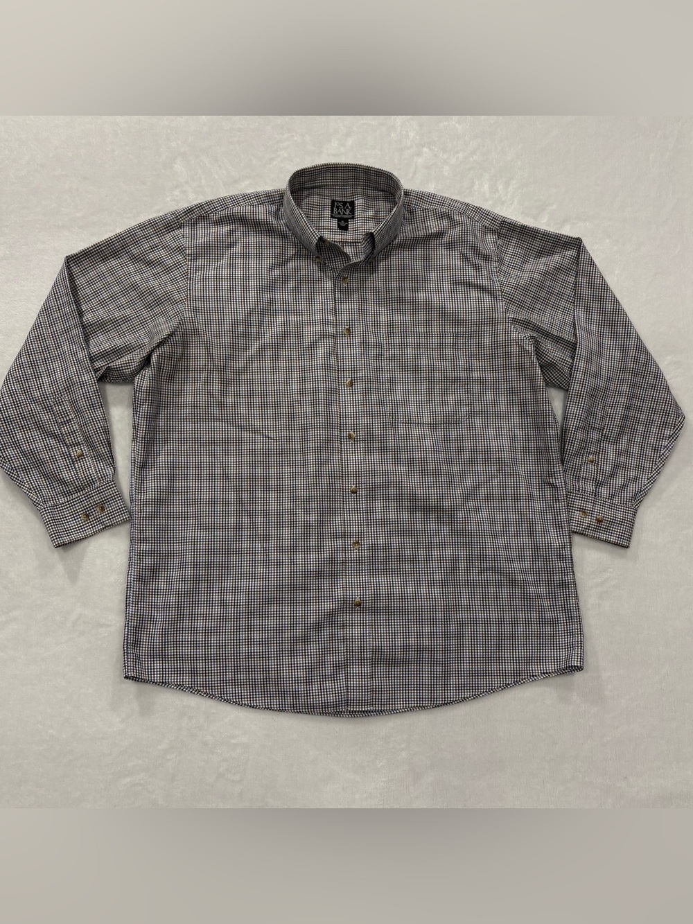 Jos. A. Bank Traveler's Collection Checkered Button Up Shirt Men’s Size XL
